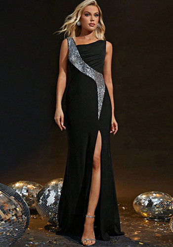 Women's Black Chic Slim Fit Formal Party Dress