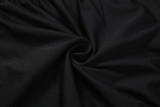 Women's Fall/Winter Deep V-Neck Halter Top with Pleated Tie-Front Capri Pants Two-Piece Set
