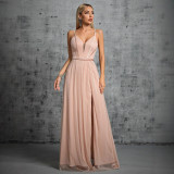 Women's Chic Formal Party Slim Mesh Strap Evening Gown