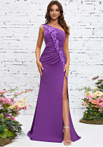 Women's One-Shoulder Wedding Party Dress