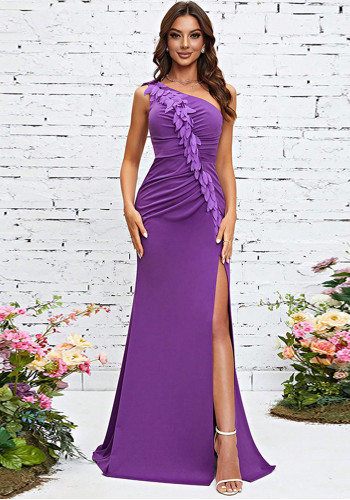 Women's One-Shoulder Wedding Party Dress