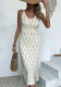 Women's Summer Solid Sexy Knitted Beach Cover-Up Dress