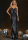 Women's Dark Strap Sequin Mermaid Party Dress