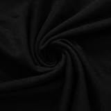 Women's Sexy Solid Square Neck Long Sleeve High-Waist Slit Dress