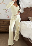 Women's Casual Solid Color Loungewear Pajama Set