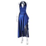 Women's Chic Slim Waith Slit Dress Evening Gown