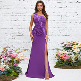 Women's One-Shoulder Wedding Party Dress