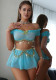 Women's Lingerie Off-Shoulder Sequin Mesh Two-Piece Skirt Set