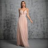 Women's Chic Formal Party Slim Mesh Strap Evening Gown