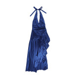 Women's Chic Slim Waith Slit Dress Evening Gown