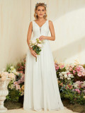 Women's Deep V-Neck Wedding Bridesmaid Dress