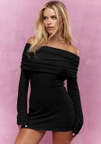 Women's Spring Sexy Off-Shoulder Long Sleeve Short Dress