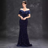 Women's Summer Off-Shoulder Chic Slim Mermaid Party Dress