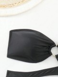 Women Sexy Hollow-Out Solid One-Piece Swimsuit