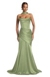 Women Prom Fishtail Evening Dress with Scarf（Processing time need 3-6 days）