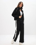 Women Composite Autumn and Winter American Zipper Hoodies and Pant Two-Piece Set