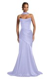 Women Prom Fishtail Evening Dress with Scarf（Processing time need 3-6 days）