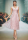 Women Pink V-Neck Backless Formal Party Evening Dress