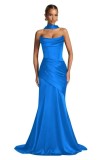 Women Prom Fishtail Evening Dress with Scarf（Processing time need 3-6 days）