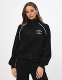 Women Composite Autumn and Winter American Zipper Hoodies and Pant Two-Piece Set