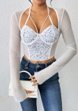 Women Summer Sexy Lace Shirt Underwire Top