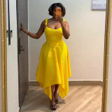 Women Autumn Solid Halter Top and Skirt Two-Piece Set