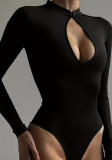 Women Sexy Long-Sleeve Solid Basic Bodysuit