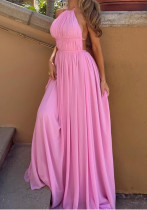 Women Sexy Sexy Backless Pleated Dress