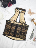 Women French Basics Jacquard Sexy Mermaid Bra Vest
