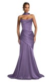 Women Prom Fishtail Evening Dress with Scarf（Processing time need 3-6 days）