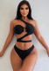 Women Sexy Hollow-Out Solid One-Piece Swimsuit