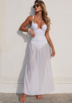 Women Sexy Swimsuit Mesh Maxi Dress Solid Two Pieces Women Sexy Swimsuit Mesh Maxi Dress Solid Two Pieces