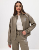 Women Composite Autumn and Winter American Zipper Hoodies and Pant Two-Piece Set