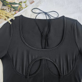 Women Mesh See-Through Sexy Hollow-Out Backless Bodysuit