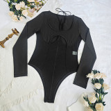 Women Mesh See-Through Sexy Hollow-Out Backless Bodysuit