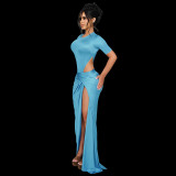 Women Chic Slim-Fit Bodysuit and Skirt Two-Piece Set