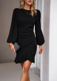 Women Spring Summer Puff Sleeve Bodycon Dress