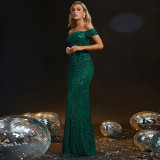 Women Formal Party Chic Off-Shoulder Sexy Mermaid Evening Dress