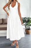 Women Chic Lace-Up Halter Neck Low Back Evening Dress