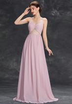 Women Spring Strap Chiffon A-Line Bridesmaid Dress