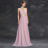 Women Spring Strap Chiffon A-Line Bridesmaid Dress