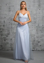 Women Holidays Chic Mesh Strap Maxi Evening Dress