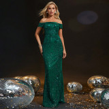 Women Formal Party Chic Off-Shoulder Sexy Mermaid Evening Dress