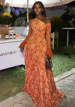 Women Chic Career Ruched One-Shoulder A-Line Maxi Dress