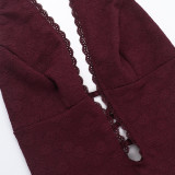 Women Spring Sexy Hollow-Out Halter Neck Bodycon Lace Dress