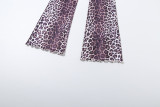 Women Summer Sexy Leopard Print Slim-Fit Strap Top & Pants Set