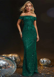 Women Formal Party Chic Off-Shoulder Sexy Mermaid Evening Dress