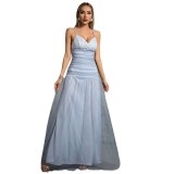 Women Holidays Chic Mesh Strap Maxi Evening Dress