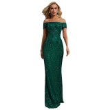 Women Formal Party Chic Off-Shoulder Sexy Mermaid Evening Dress