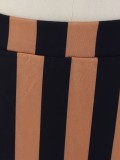 Women striped fringed skirt